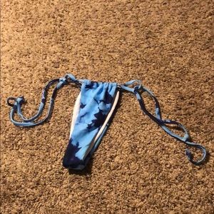 Blue tie dye bikini bottom.